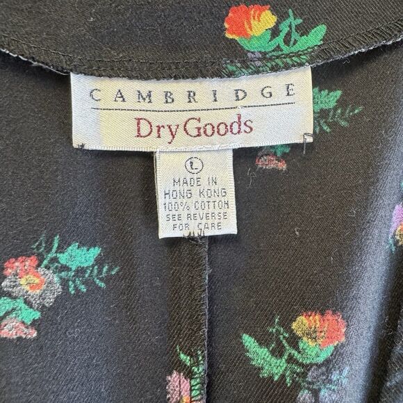 Vintage 80's Dress Cambridge Dry Goods Floral Pinafore Cottagecore Prairie Large - Picture 7 of 12